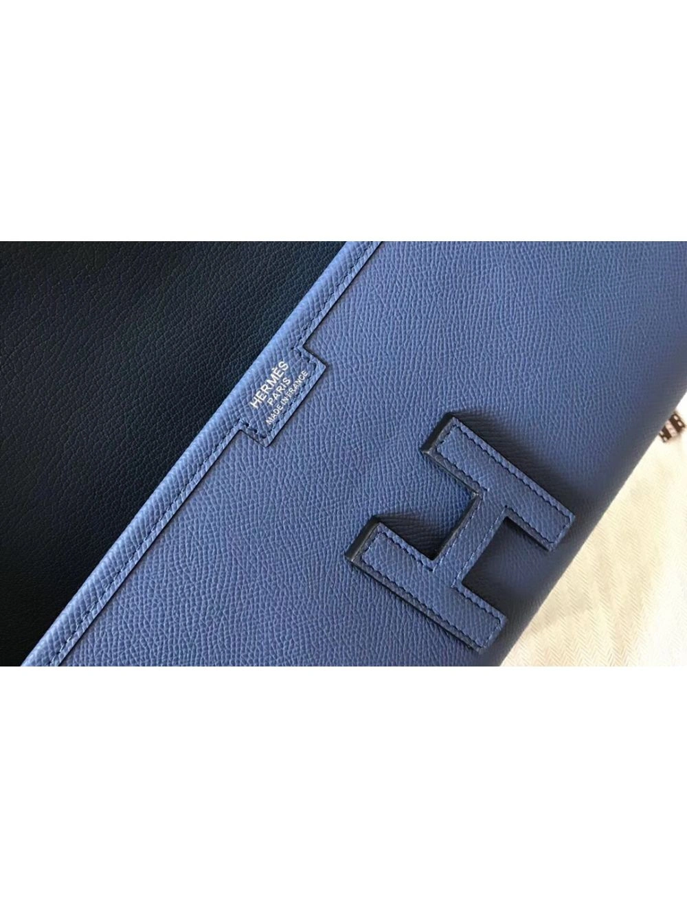 Hermes Jige Elan 29 Clutch In Blue Agate Epsom Leather