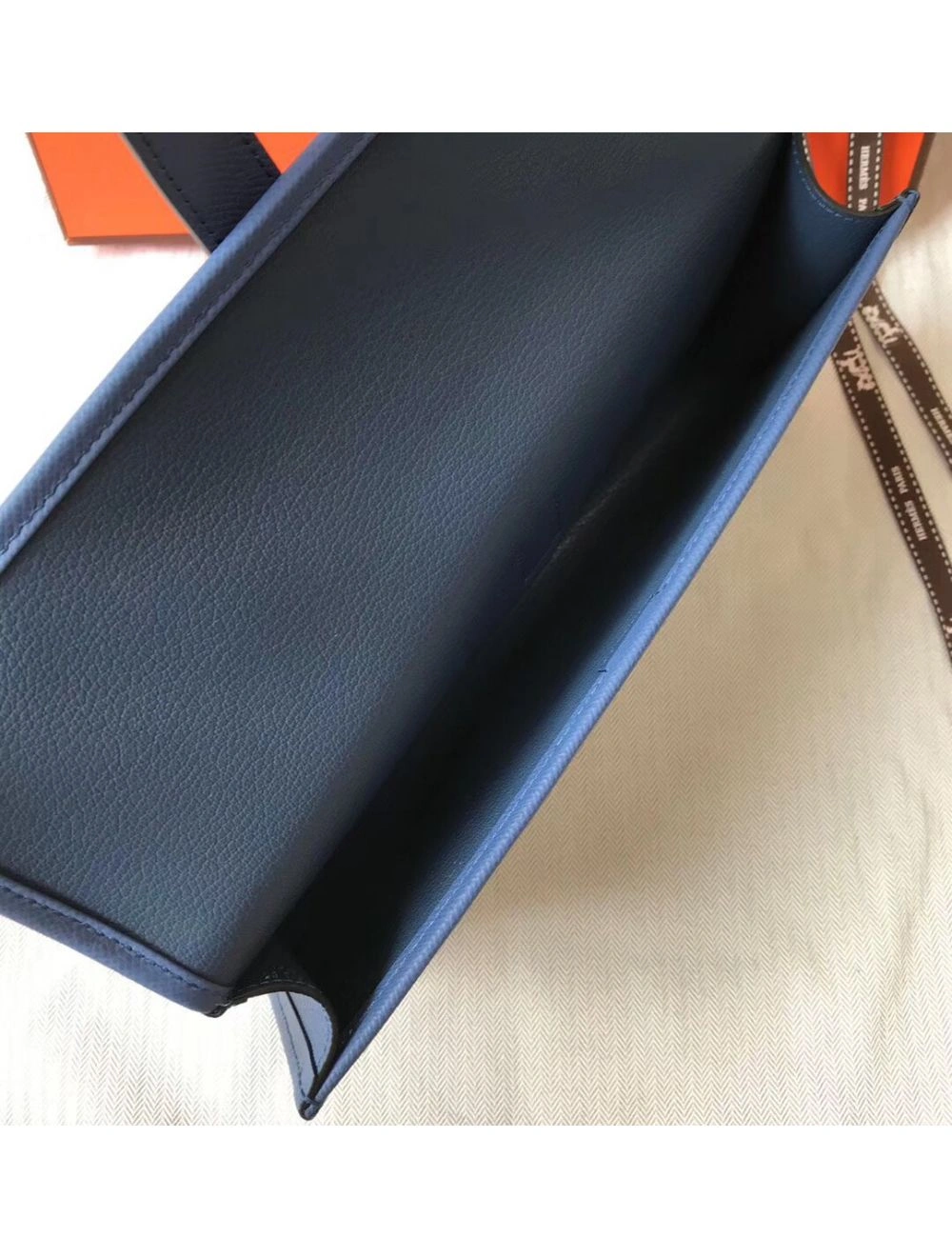 Hermes Jige Elan 29 Clutch In Blue Agate Epsom Leather