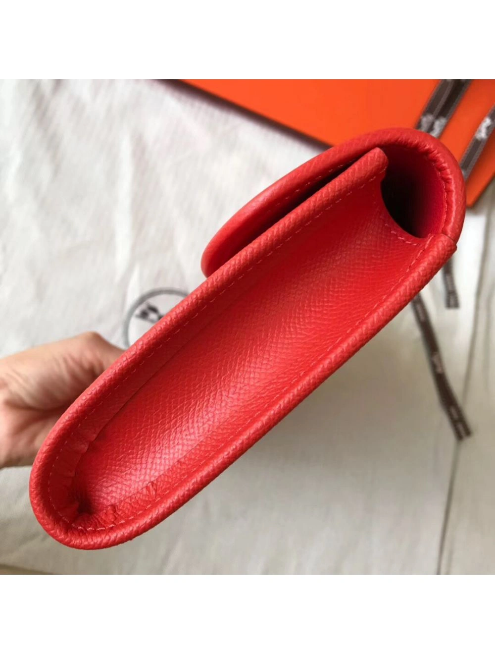 Hermes Jige Elan 29 Clutch In Red Epsom Leather