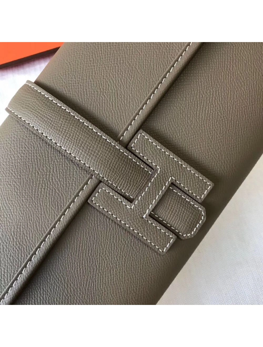 Hermes Jige Elan 29 Clutch In Taupe Grey Epsom Leather