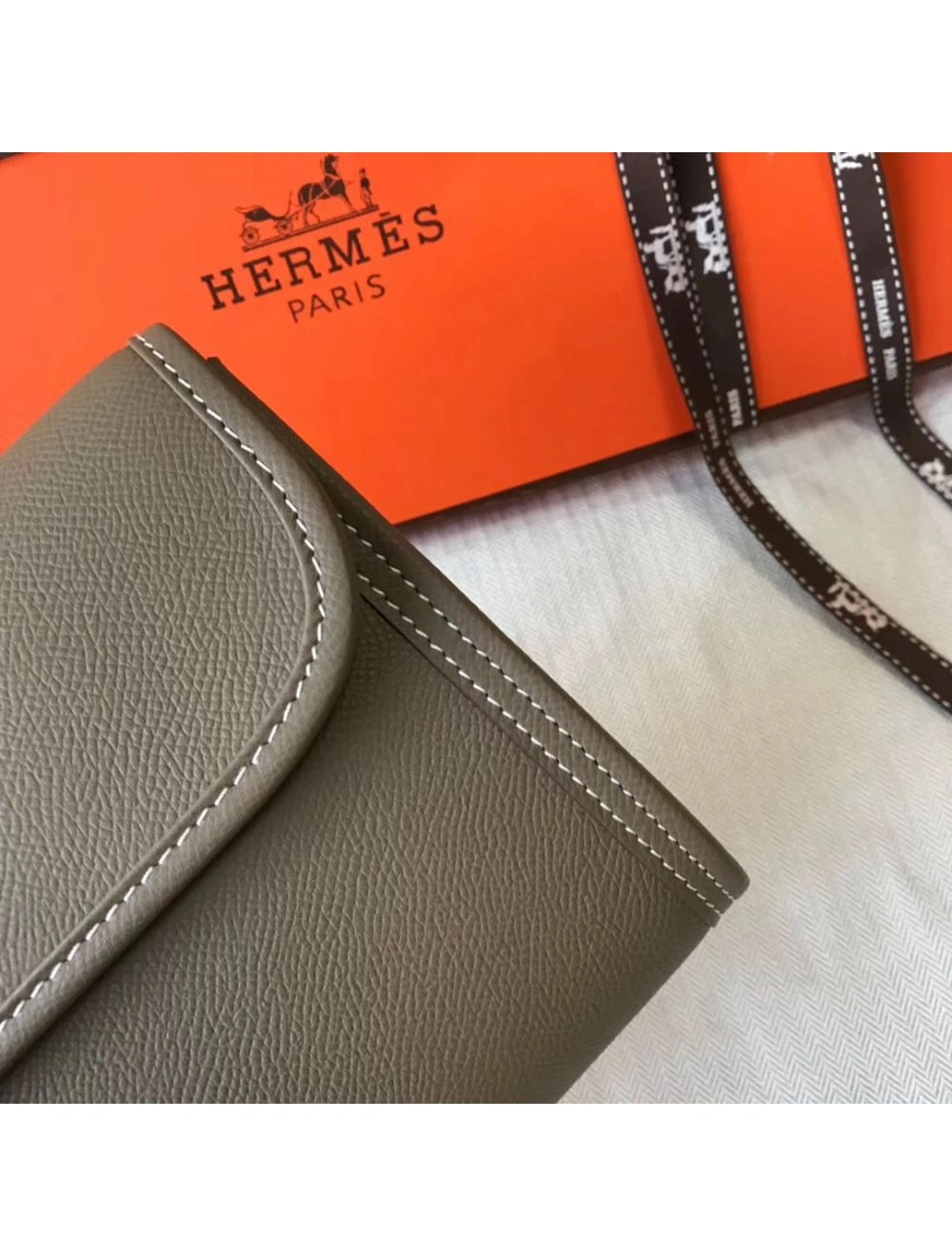 Hermes Jige Elan 29 Clutch In Taupe Grey Epsom Leather