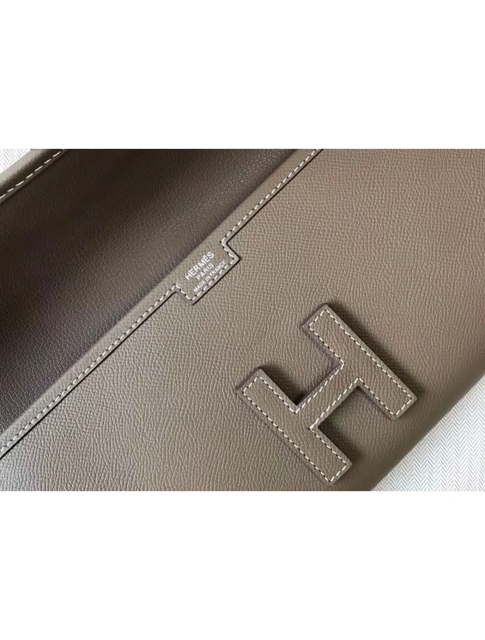Hermes Jige Elan 29 Clutch In Taupe Grey Epsom Leather