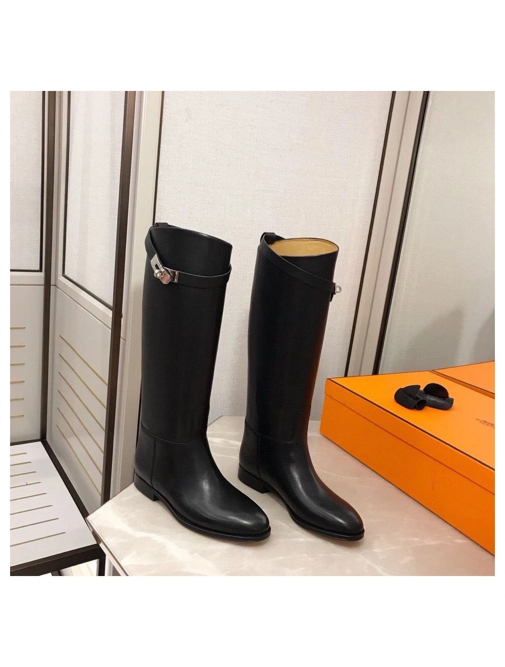 Hermes Jumping Boots In Black Calfskin