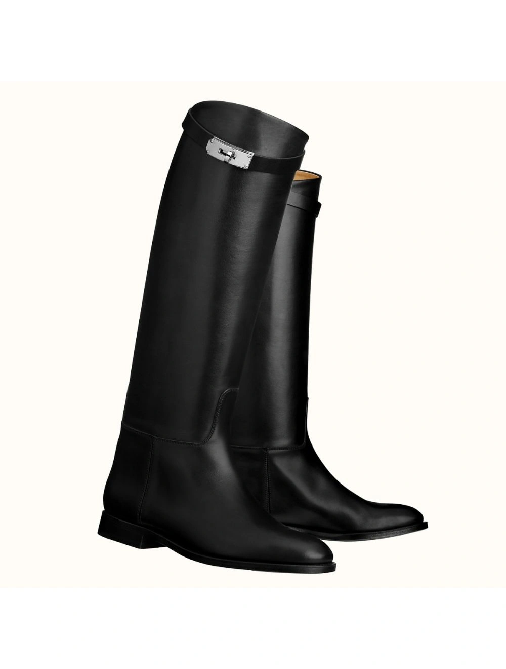 Hermes Jumping Boots In Black Calfskin