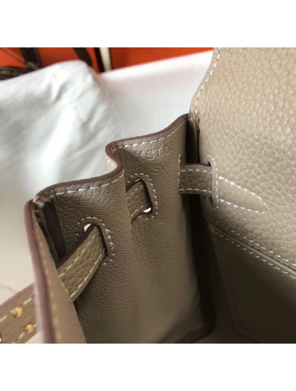 Hermes Kelly 20cm Bag In Grey Clemence Leather GHW