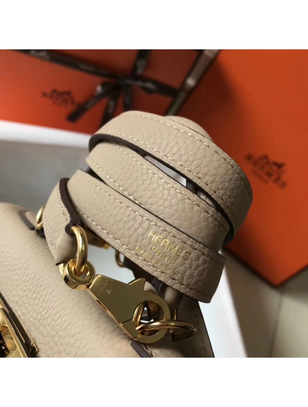 Hermes Kelly 20cm Bag In Trench Clemence Leather GHW