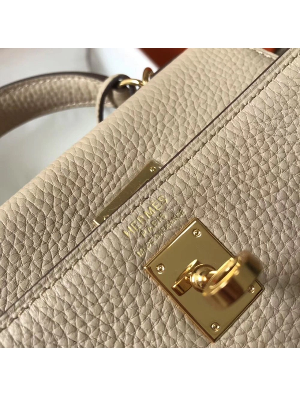 Hermes Kelly 20cm Bag In Trench Clemence Leather GHW