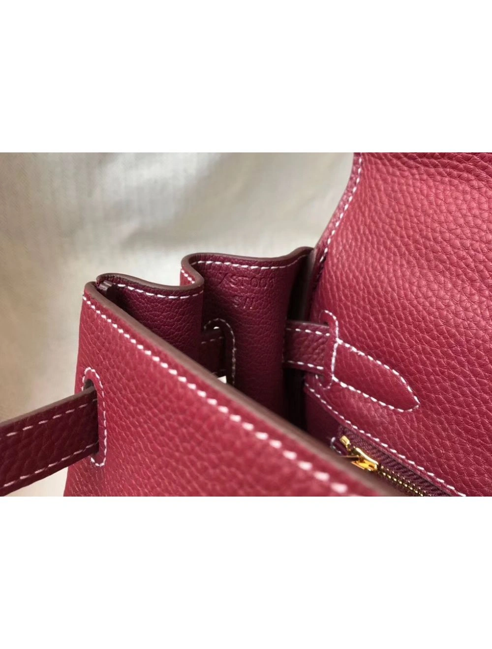 Hermes Kelly 25cm Retourne Bag In Bordeaux Clemence Leather