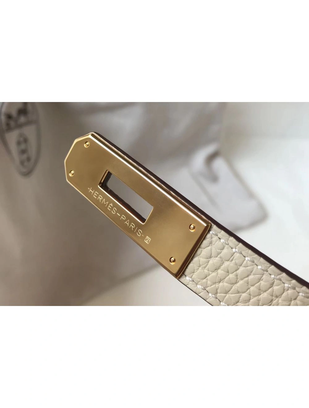 Hermes Kelly 25cm Retourne Bag In Craie Clemence Leather