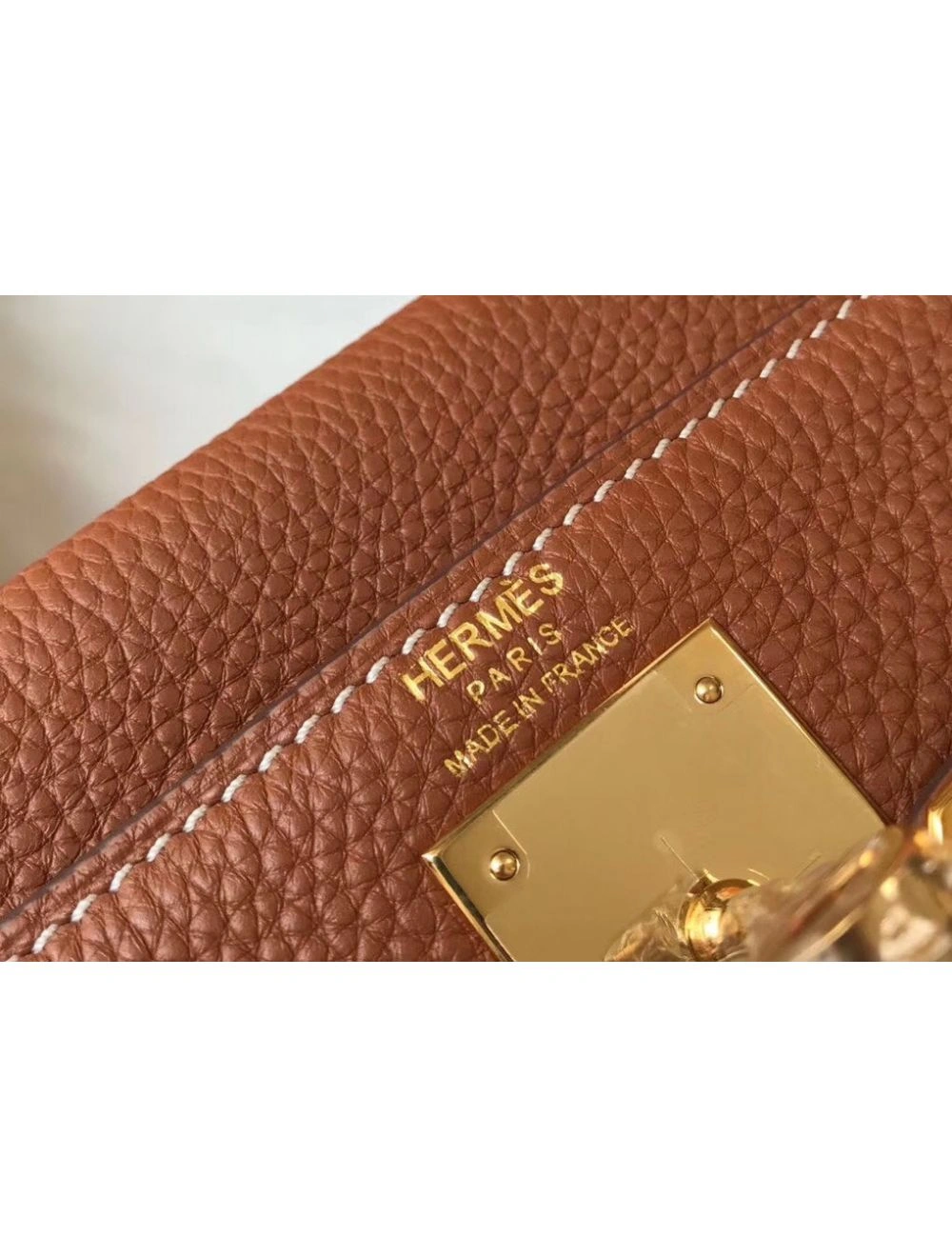 Hermes Kelly 25cm Retourne Bag In Gold Clemence Leather