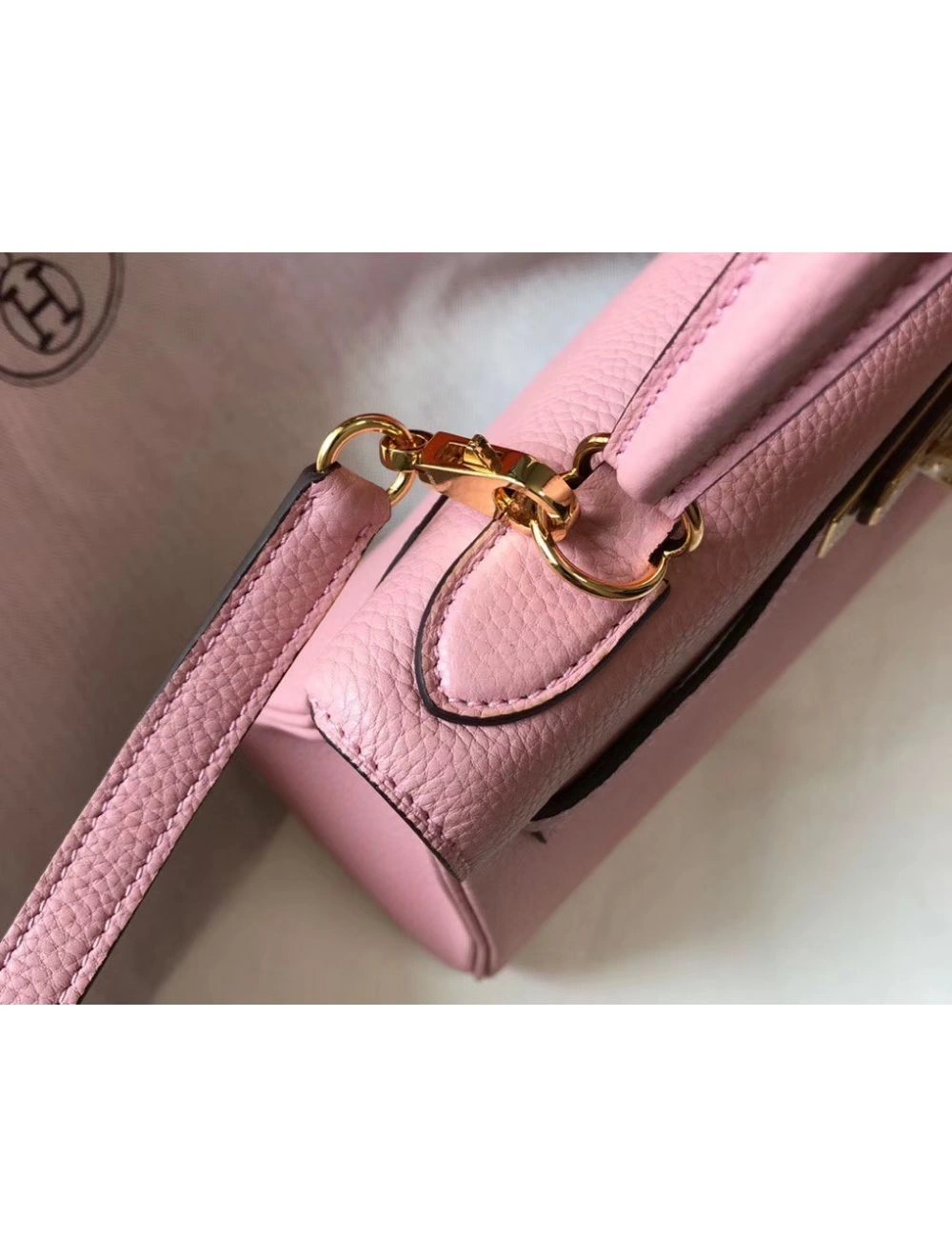 Hermes Kelly 25cm Retourne Bag In Pink Clemence Leather
