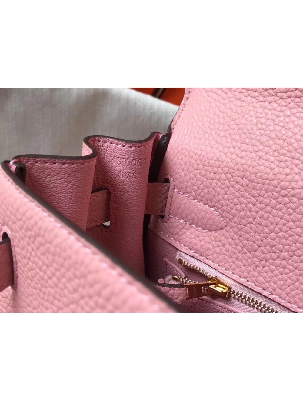 Hermes Kelly 25cm Retourne Bag In Pink Clemence Leather
