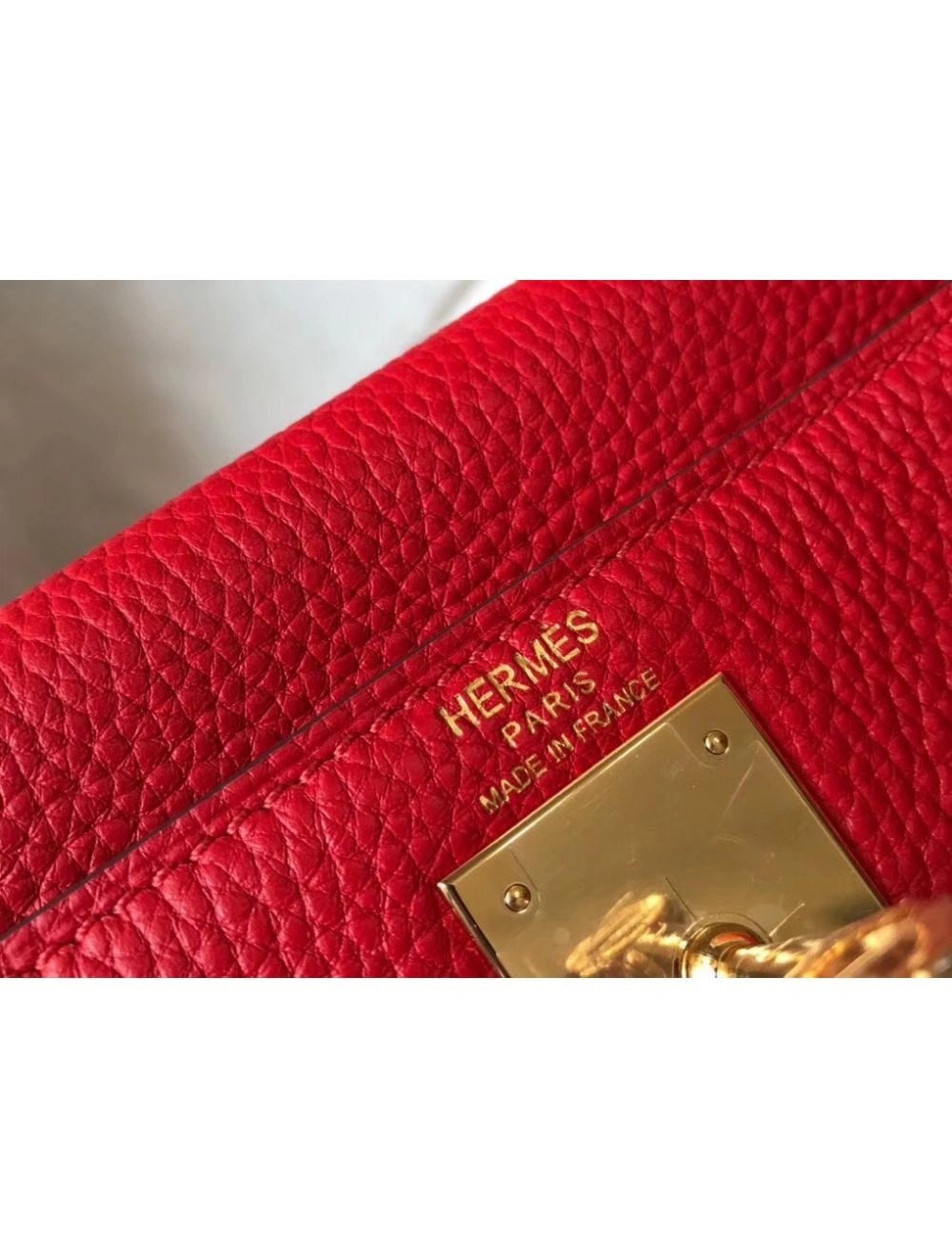 Hermes Kelly 25cm Retourne Bag In Red Clemence Leather