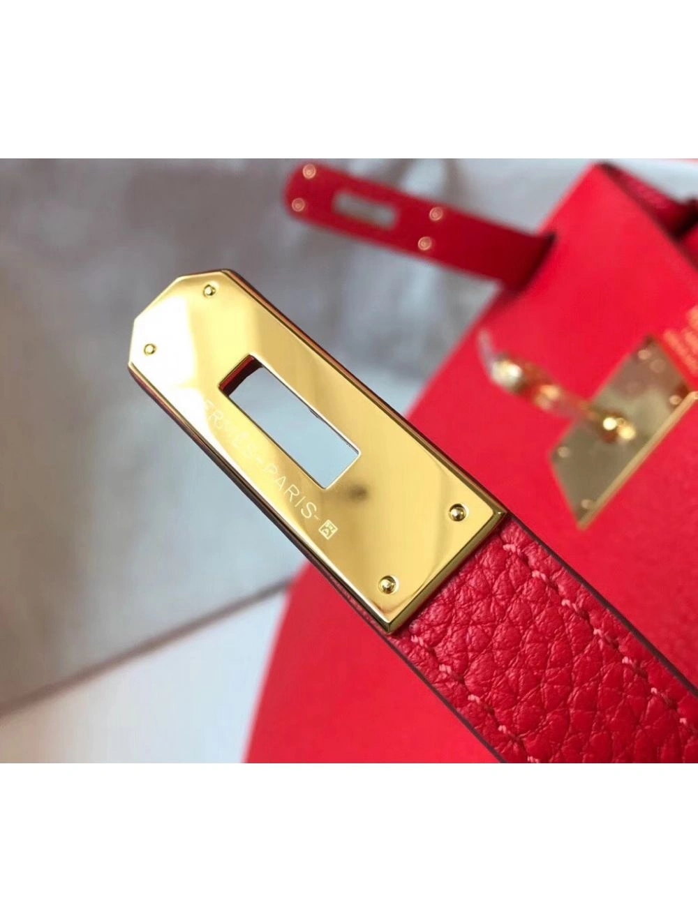 Hermes Kelly 25cm Retourne Bag In Red Clemence Leather
