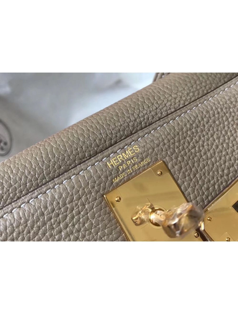 Hermes Kelly 25cm Retourne Bag In Tourterelle Clemence Leather