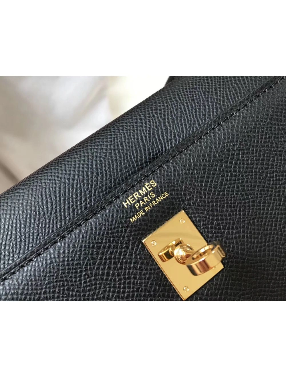 Hermes Kelly 25cm Sellier Bag In Black Epsom Leather