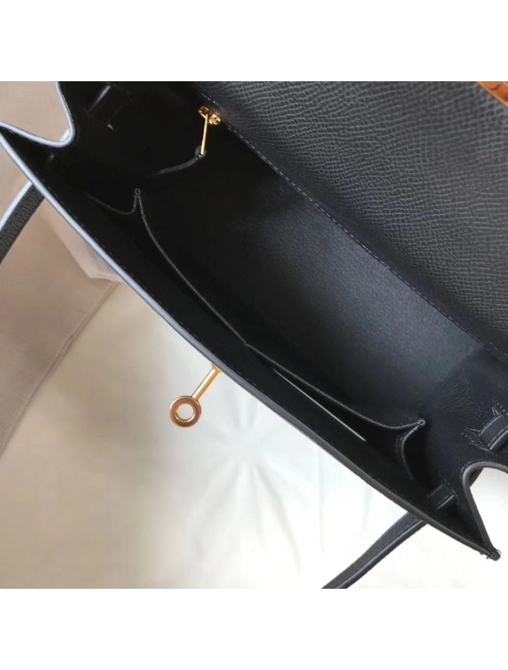 Hermes Kelly 25cm Sellier Bag In Black Epsom Leather