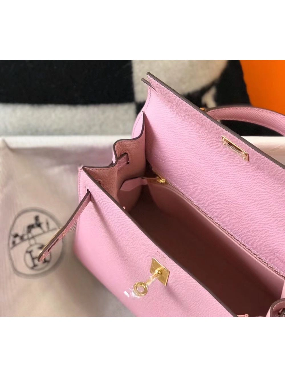 Hermes Kelly 25cm Sellier Bag In Mauve Sylvestre Epsom Leather