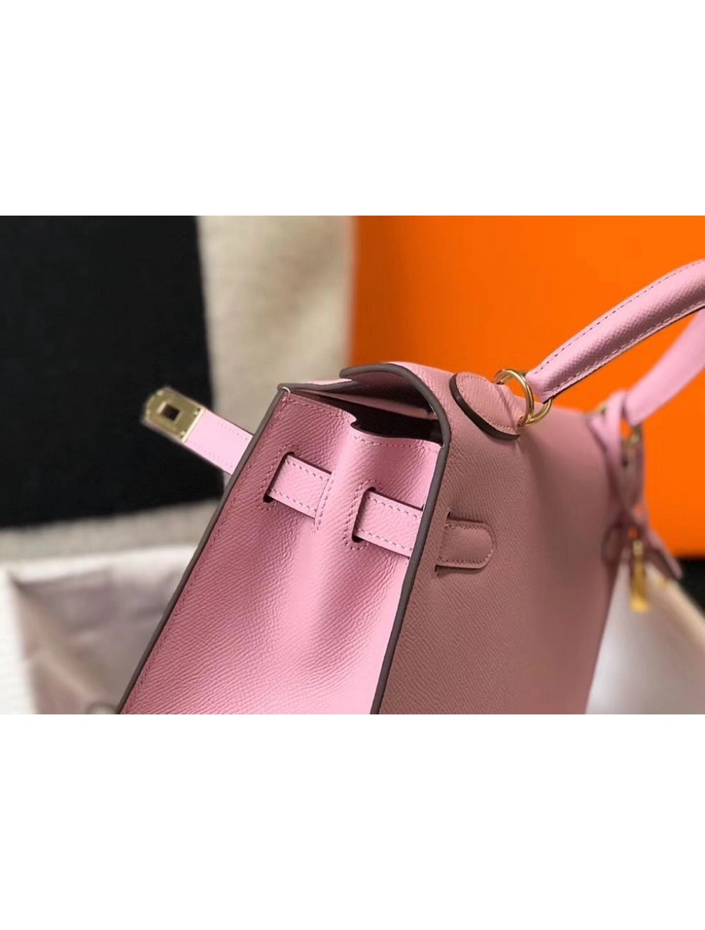 Hermes Kelly 25cm Sellier Bag In Mauve Sylvestre Epsom Leather