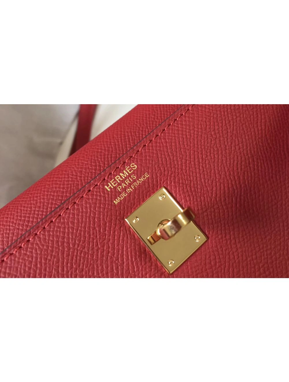 Hermes Kelly 25cm Sellier Bag In Red Epsom Leather