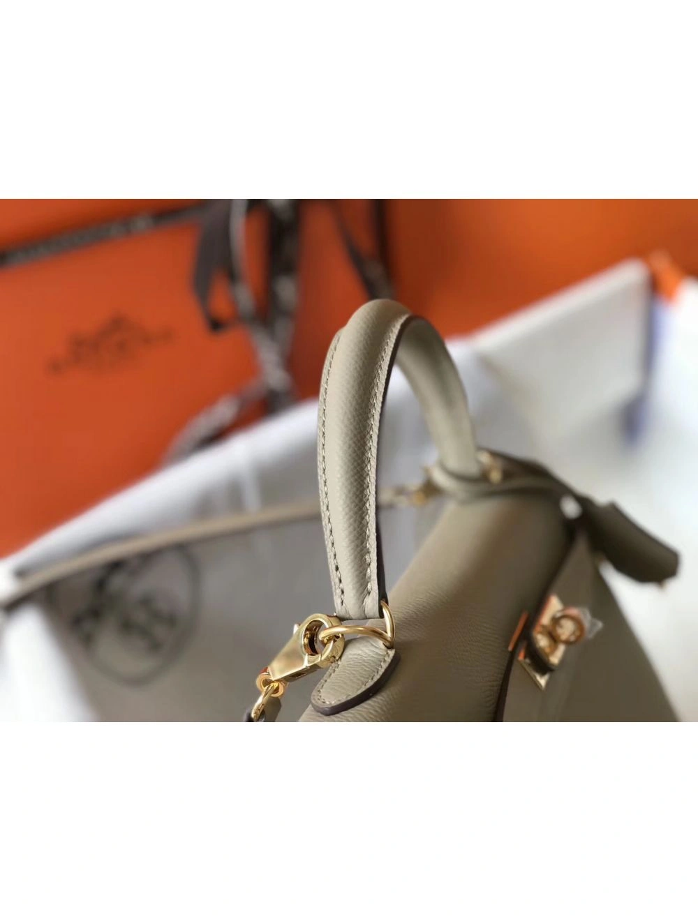 Hermes Kelly 25cm Sellier Bag In Tourterelle Epsom Leather