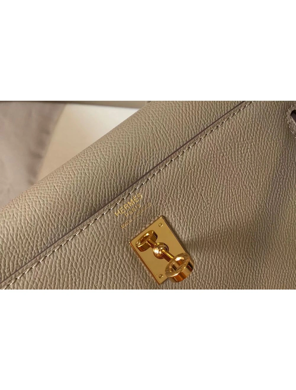 Hermes Kelly 25cm Sellier Bag In Tourterelle Epsom Leather