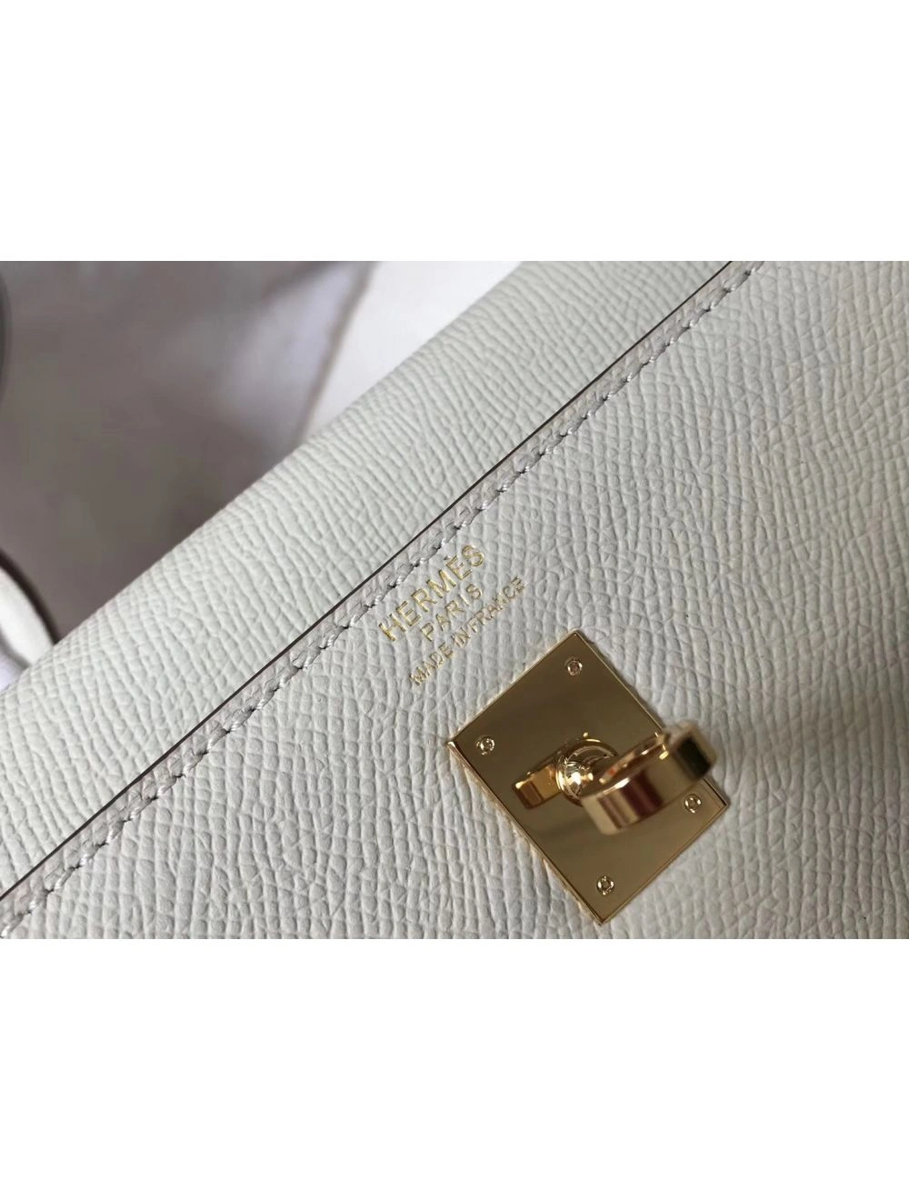 Hermes Kelly 25cm Sellier Bag In White Epsom Leather