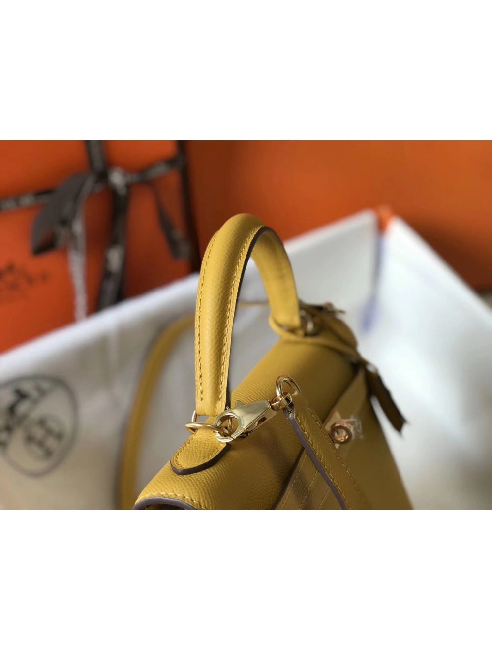 Hermes Kelly 25cm Sellier Bag In Yellow Epsom Leather