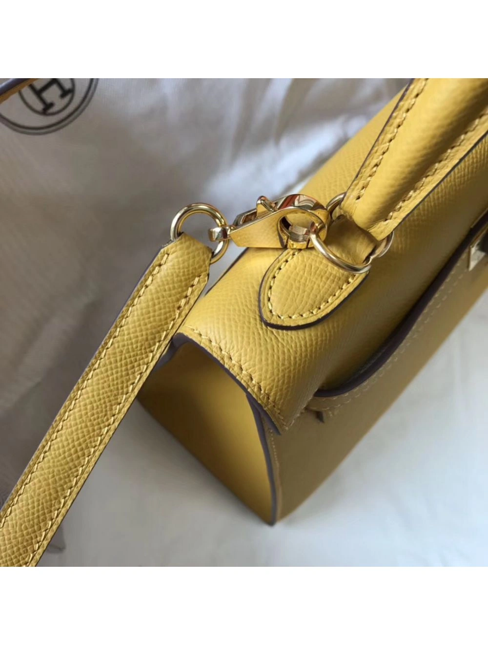 Hermes Kelly 25cm Sellier Bag In Yellow Epsom Leather