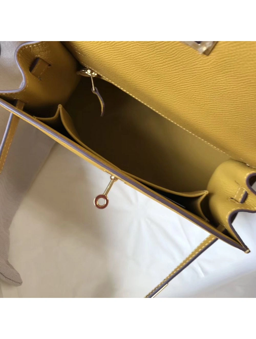 Hermes Kelly 25cm Sellier Bag In Yellow Epsom Leather