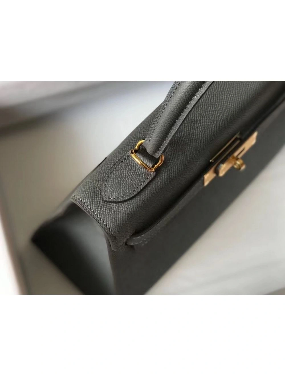 Hermes Kelly 28cm Bag In Ardoise Epsom Leather GHW