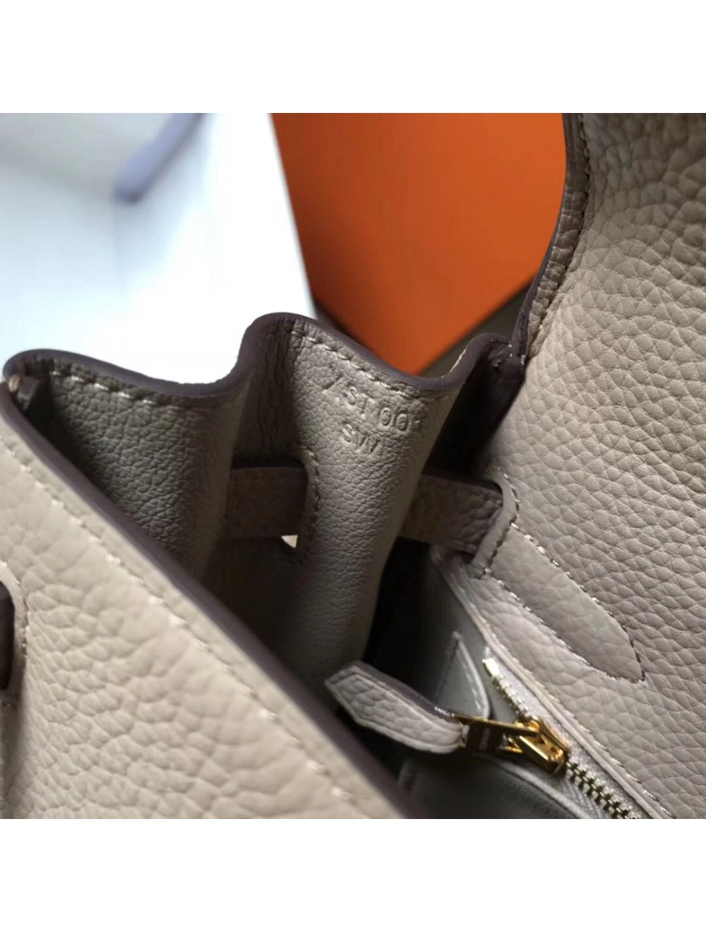 Hermes Kelly 28cm Bag In Argile Clemence Leather GHW