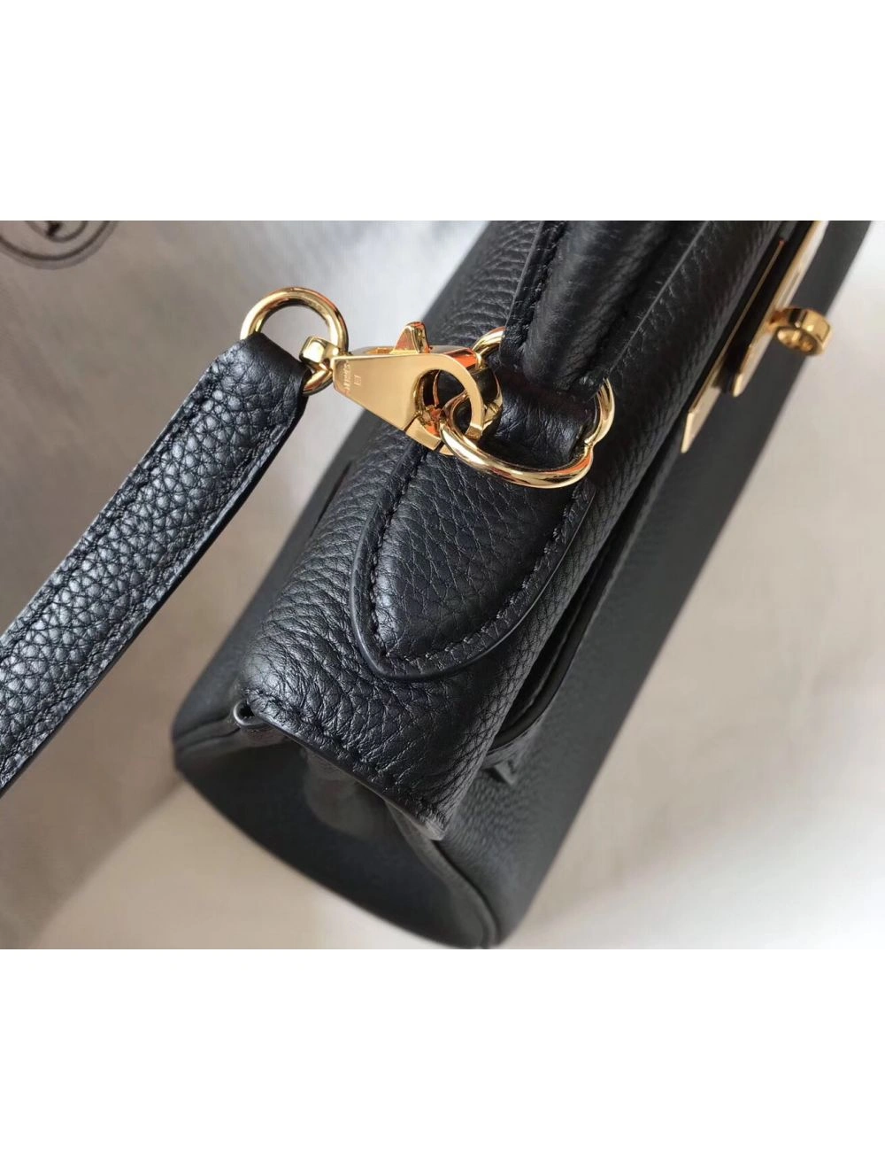 Hermes Kelly 28cm Bag In Black Clemence Leather GHW