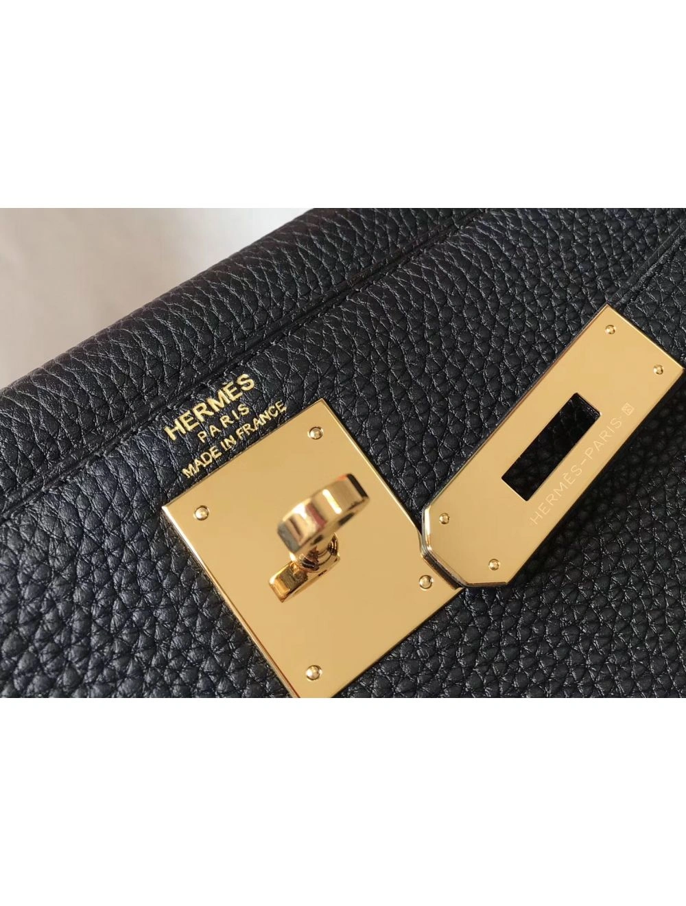 Hermes Kelly 28cm Bag In Black Clemence Leather GHW