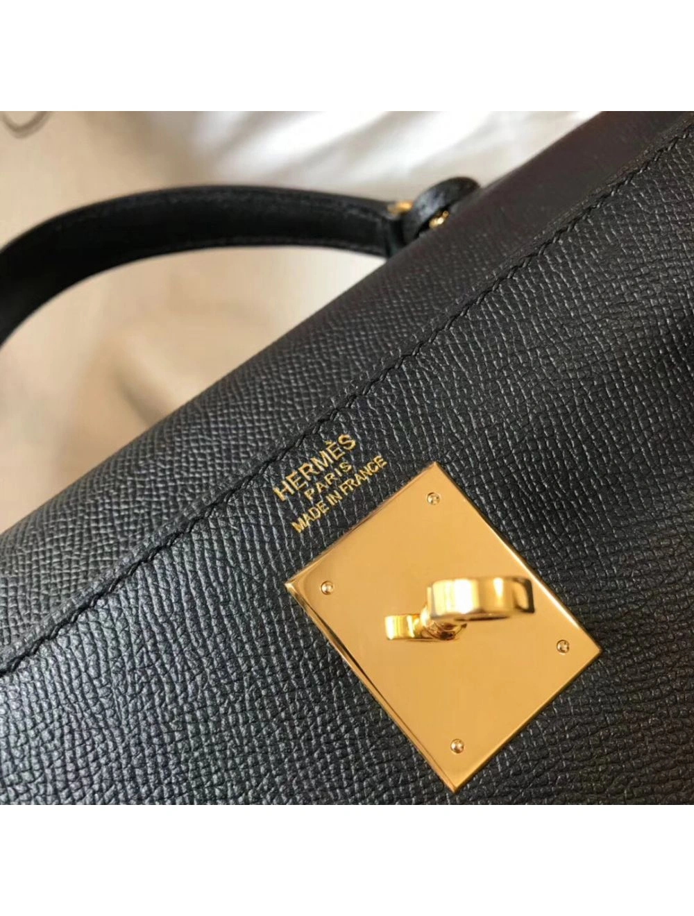 Hermes Kelly 28cm Bag In Black Epsom Leather GHW