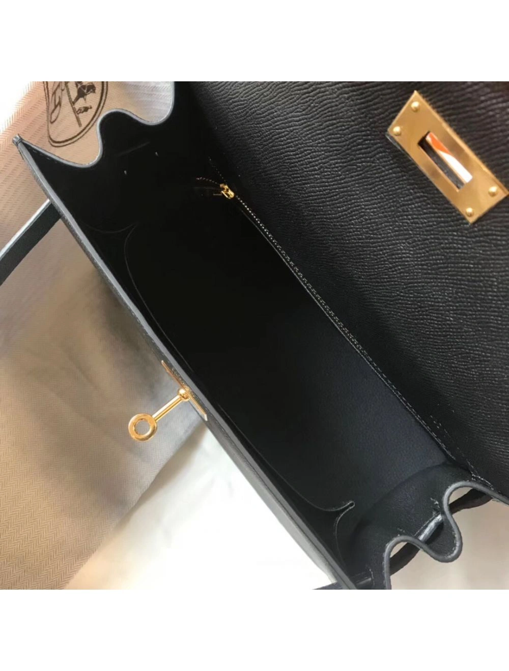 Hermes Kelly 28cm Bag In Black Epsom Leather GHW