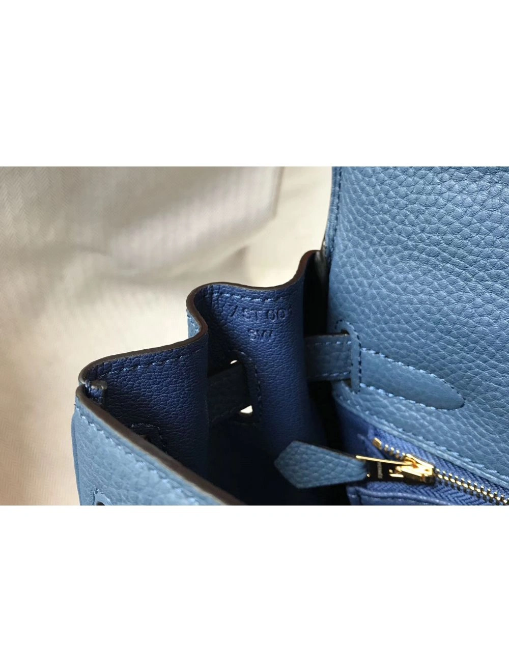 Hermes Kelly 28cm Bag In Blue Agate Clemence Leather GHW