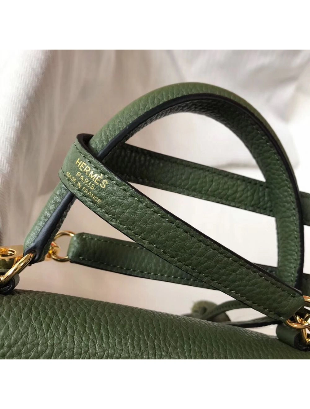 Hermes Kelly 28cm Bag In Canopee Clemence Leather GHW