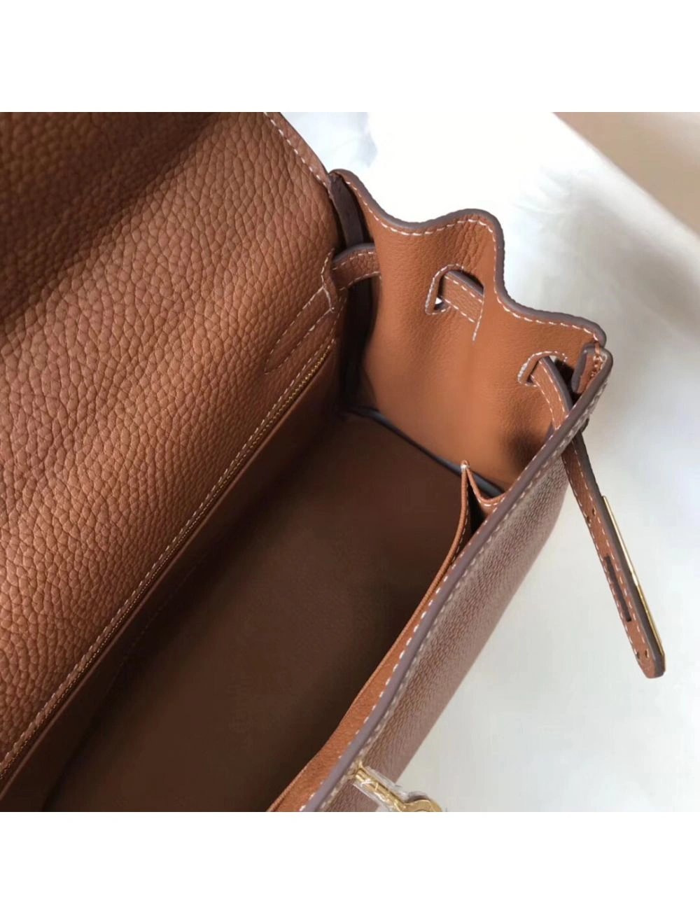 Hermes Kelly 28cm Bag In Gold Clemence Leather GHW