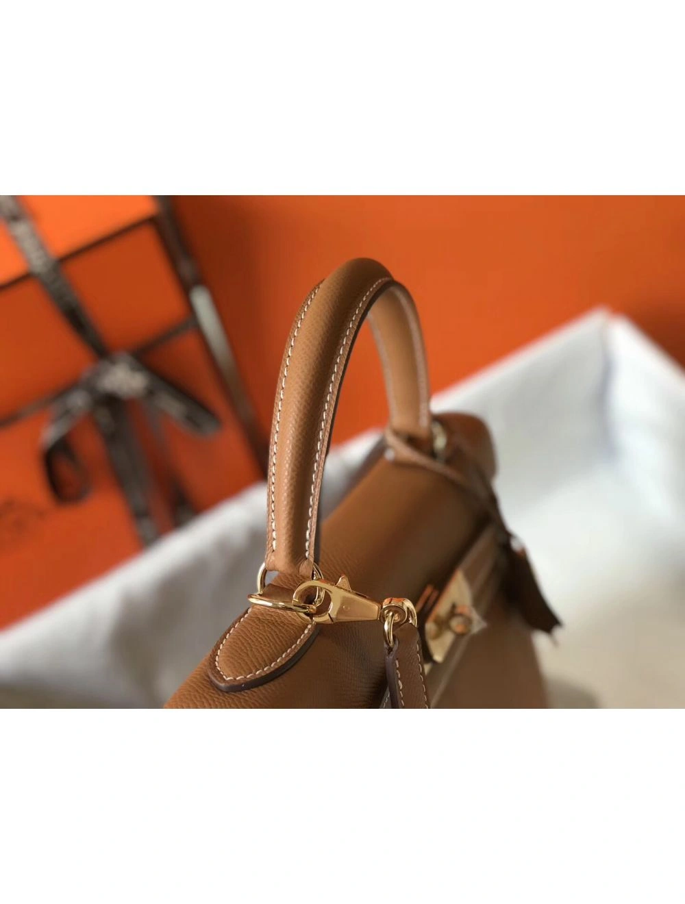 Hermes Kelly 28cm Bag In Gold Epsom Leather GHW