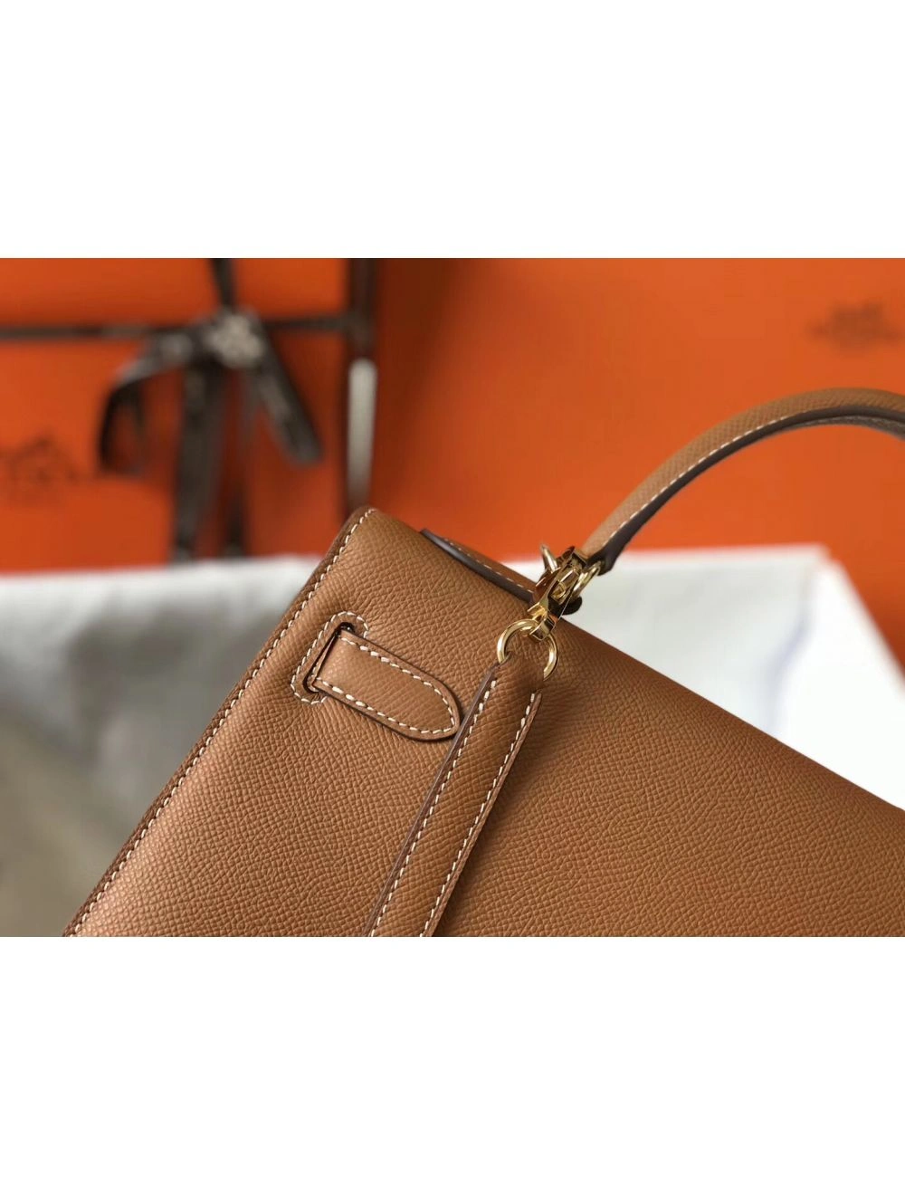 Hermes Kelly 28cm Bag In Gold Epsom Leather GHW