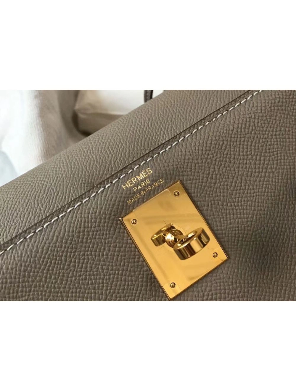 Hermes Kelly 28cm Bag In Gris Asphalt Epsom Leather GHW