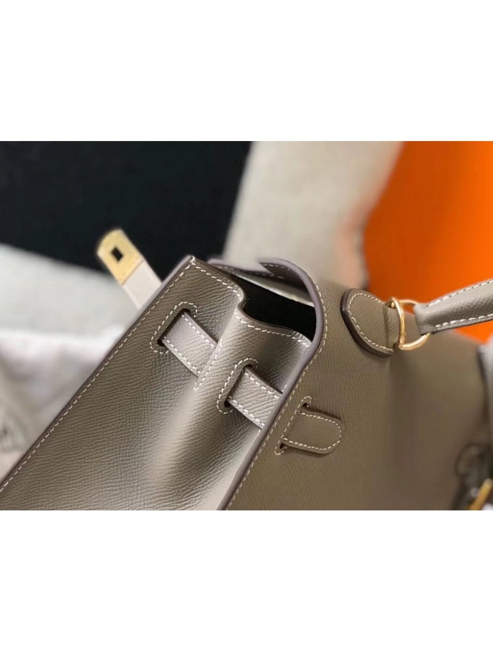 Hermes Kelly 28cm Bag In Gris Asphalt Epsom Leather GHW