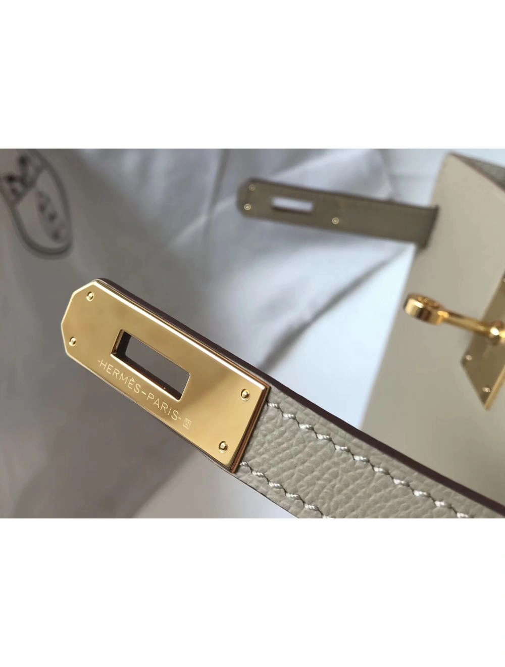 Hermes Kelly 28cm Bag In Gris Tourterelle Epsom Leather GHW