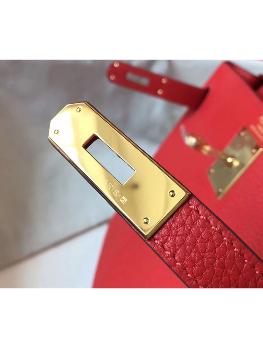 Hermes Kelly 28cm Bag In Red Clemence Leather GHW