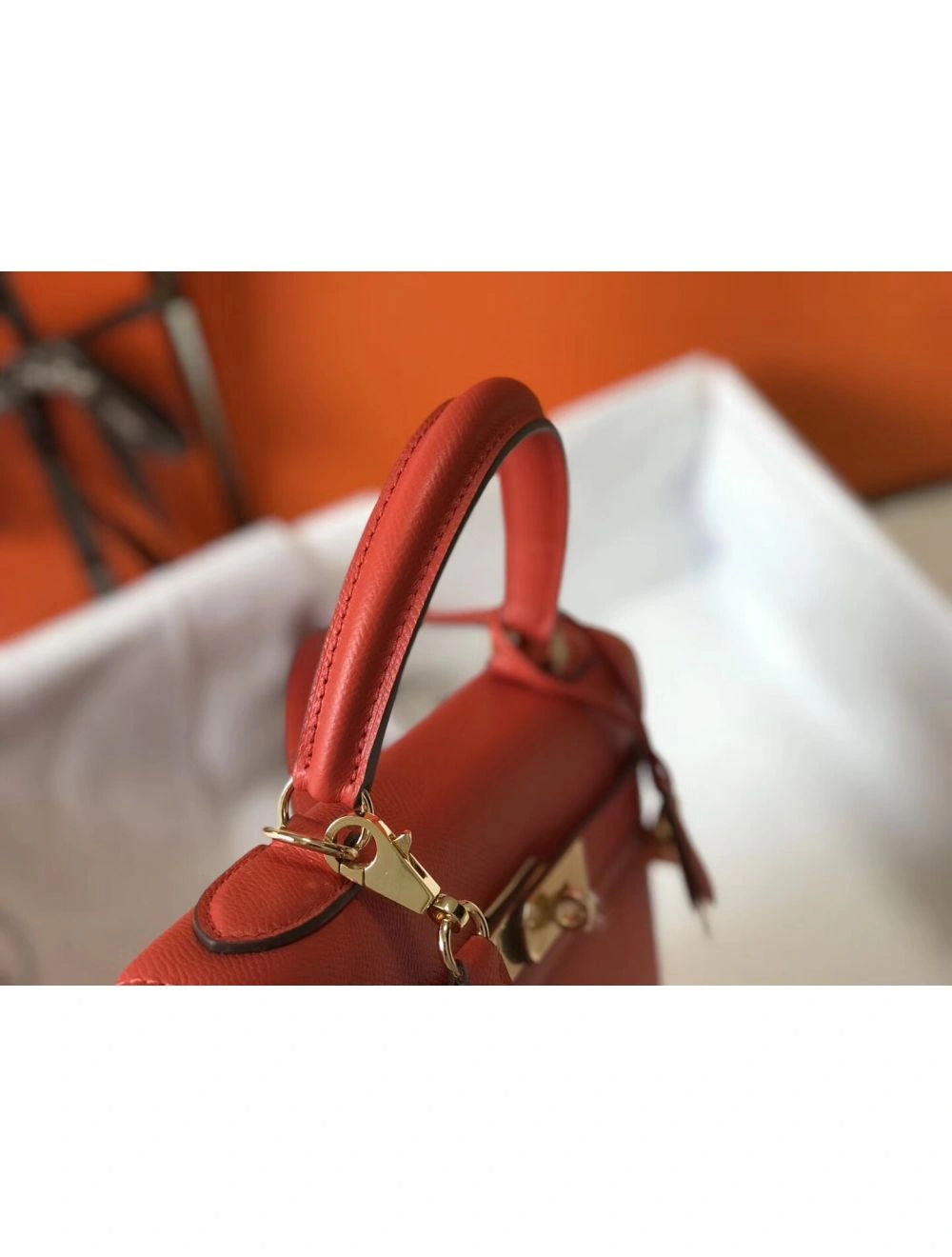 Hermes Kelly 28cm Bag In Red Epsom Leather GHW