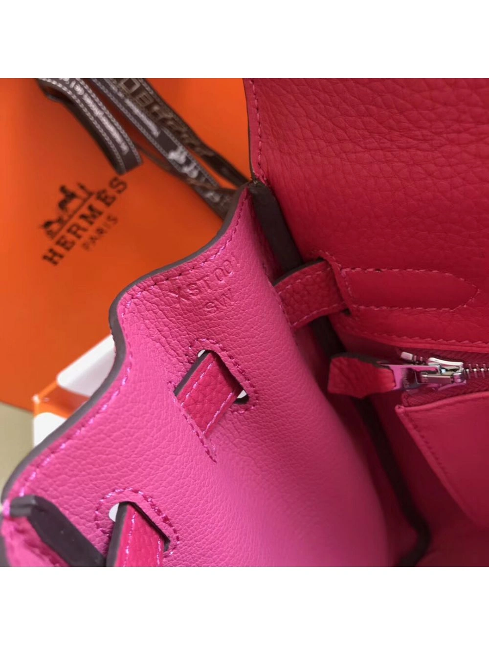 Hermes Kelly 28cm Bag In Rose Red Clemence Leather PHW