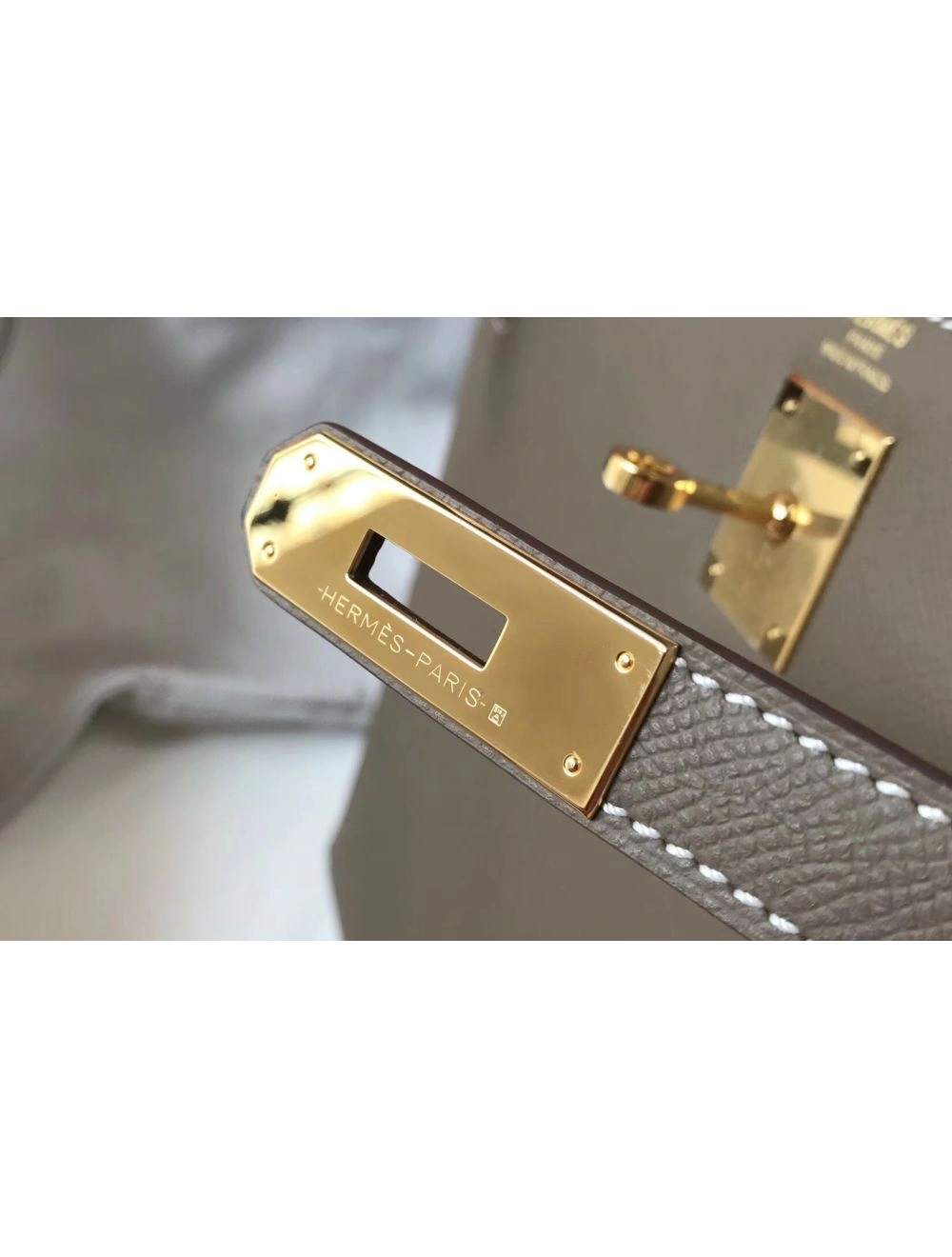 Hermes Kelly 28cm Bag In Taupe Grey Epsom Leather GHW