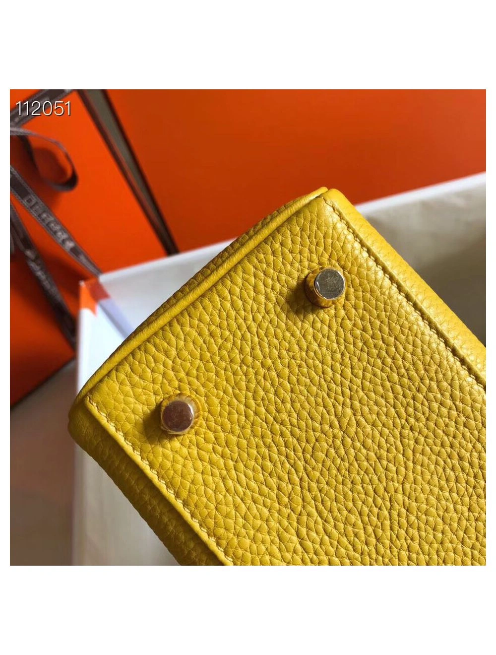 Hermes Kelly 28cm Bag In Yellow Clemence Leather GHW
