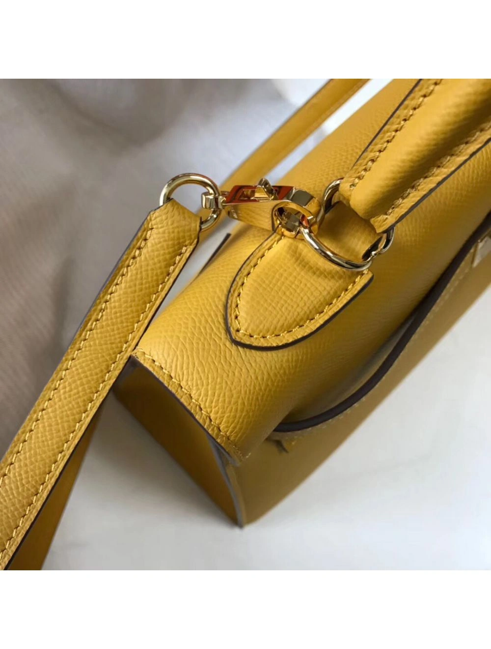 Hermes Kelly 28cm Bag In Yellow Epsom Leather GHW